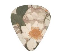 Lot de 12 médiators de guitare motif fleurs anciennes, 3 épaisseurs différentes, pour une variété d'instruments