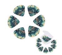 Lot de 12 médiators de guitare personnalisés avec boîte de rangement Cabin in the Forest - Médiators de guitare électrique pour guitare acoustique et basse (0,46 mm, 0,71 mm, 0,96 mm)
