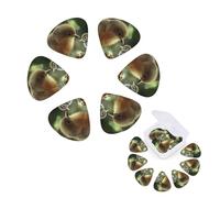 Lot de 12 médiators de guitare personnalisés avec boîte de rangement Motif oiseaux Kiwi Médiators pour guitare acoustique basse (0,46 mm, 0,71 mm, 0,96 mm)