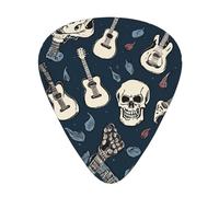 Lot de 12 médiators de guitare personnalisés imprimés tête de mort mexicaine dans une boîte, le médiator rend le son de guitare clair, ukulélé, guitare électrique, guitare acoustique, basse (0,46 mm