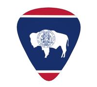 Lot de 12 médiators de guitare résistants à l'usure avec drapeau de l'État du Wyoming, fin, moyen, lourd, adapté pour guitare, basse, guitare électrique, ukulélé,