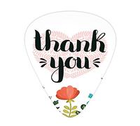 Lot de 12 médiators de guitare Thank You avec boîte fine, cœur créé avec des branches feuillues, des fleurs et des plantes botaniques, coffret cadeau spécial plectres de guitare pour guitariste