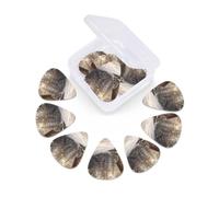 Lot de 12 médiators de Noël en bois avec étui de rangement pour guitare basse acoustique, électrique, 0,46 mm, 0,71 mm, 0,96 mm, fins, moyens et lourds pour débutants et musiciens