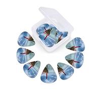 Lot de 12 médiators de plage vintage en ABS universels, illustration de l'océan abstrait al bleu simpliste, pour guitare acoustique et électrique, bleu pétrole, écume de mer foncé