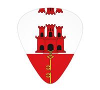 Lot de 12 médiators drapeau de Gibraltar - Parfait pour les débutants et les professionnels (basse, électrique et acoustique)