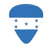 Lot de 12 médiators Drapeau du Honduras en tailles fines, moyennes et épaisses, adaptés pour guitare électrique et divers instruments