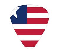 Lot de 12 médiators drapeau du Libéria pour guitare, 4 pièces de chacune des 3 tailles, adaptés à une large gamme d'instruments à cordes