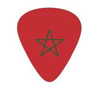 Lot de 12 médiators Drapeau du Maroc pour guitare, basse, guitare électrique, ukulélé, fin, moyen et lourd