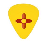 Lot de 12 médiators Drapeau du Nouveau-Mexique - Tailles fines, moyennes et épaisses - Convient pour guitare électrique et divers instruments