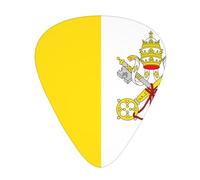 Lot de 12 médiators drapeau du Vatican de tailles fines, moyennes et épaisses, adaptés pour guitare électrique et divers instruments