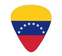 Lot de 12 médiators Drapeau du Venezuela - Tailles fines, moyennes et épaisses - Convient pour guitare électrique et divers instruments