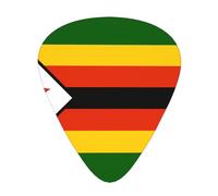 Lot de 12 médiators Drapeau du Zimbabwe en tailles fines, moyennes et épaisses, adaptés pour guitare électrique et divers instruments