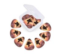 Lot de 12 médiators en celluloïd avec boîte de rangement Cowboy West - Médiators fins, moyens et lourds en celluloïd - 3 épaisseurs différentes - Pour guitares acoustiques électriques, ukulélés