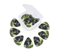 Lot de 12 médiators en celluloïd avec boîte de rangement Gorilla In The Grass - Médiators fins, moyens et lourds en celluloïd - 3 épaisseurs différentes - Pour guitares acoustiques électriques