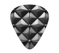 Lot de 12 médiators en cuir noir et blanc avec 3 épaisseurs différentes pour guitares électriques et acoustiques