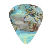 Lot de 12 médiators en forme de carte du monde de dessin animé, résistants à l'usure pour guitare, basse, guitare électrique, ukulélé, fin, moyen et lourd