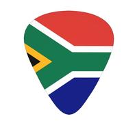 Lot de 12 médiators en forme de drapeau d'Afrique du Sud - Tailles fines, moyennes et épaisses - Convient pour guitare électrique et divers instruments