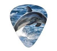 Lot de 12 médiators Energetic Dolphins de tailles fines, moyennes et épaisses, adaptés pour guitare électrique et divers instruments