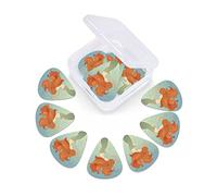 Lot de 12 médiators ethniques avec boîte fine, motif géométrique al stylisé historique en carrés dans un ton pastel doux, coffret cadeau spécial plectres de guitare pour guitariste, bleu