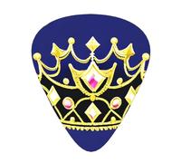 Lot de 12 médiators fantaisie imprimés diadème avec des styles fins, moyens et épais, livrés avec un étui de rangement