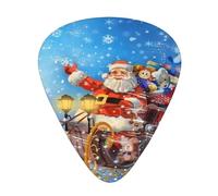 Lot de 12 médiators fins pour guitare, basse, électrique, acoustique, ukulélé, imprimé Père Noël
