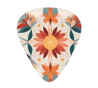 Lot de 12 médiators géométriques en forme de fleurs fines, moyennes et épaisses, adaptés pour guitare électrique et divers instruments