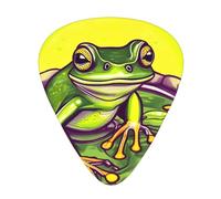 Lot de 12 médiators grenouille dans un étang de tailles fines, moyennes et épaisses, adaptés pour guitare électrique et divers instruments