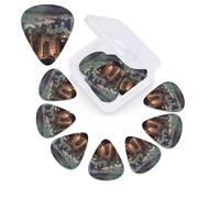 Lot de 12 médiators Hong Kong avec boîte de rangement de rangement, 3 épaisseurs différentes en celluloïd, médiators abstraits, médiators pour guitare électrique, ukulélé, basse