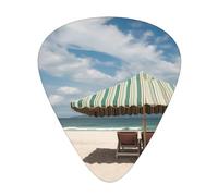 Lot de 12 médiators imprimés Beach and Awning - Confortables et polyvalents pour tous les styles de guitare et joueurs
