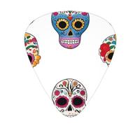 Lot de 12 médiators imprimés Day of the Dead Masks - Médiators fins, moyens et épais, adaptés pour guitare, basse, guitare électrique et ukulélé