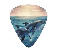 Lot de 12 médiators imprimés Dolphins in the sea - Confortables et polyvalents pour tous les styles de guitare et joueurs