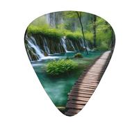 Lot de 12 médiators imprimés du parc national des lacs de Plitvice - Confortables et polyvalents pour tous les styles de guitare et joueurs