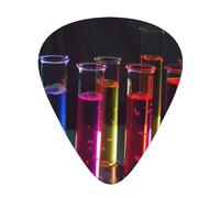 Lot de 12 médiators imprimés en tube à essai chimie - Médiators confortables et polyvalents pour tous les styles de guitare et joueurs