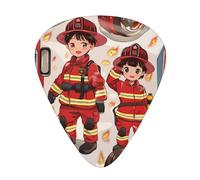 Lot de 12 médiators imprimés « Little Boys and Girls in FireFighters » - Confortables et polyvalents pour tous les styles de guitare et joueurs