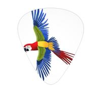 Lot de 12 médiators imprimés Macaw - Médiators fins, moyens et épais, adaptés pour guitare, basse, guitare électrique et ukulélé