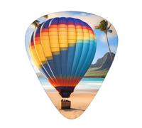 Lot de 12 médiators imprimés montgolfière hawaïenne - 12 médiators fins, moyens et épais, adaptés pour guitare, basse, guitare électrique et ukulélé