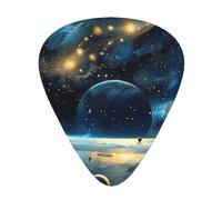Lot de 12 médiators imprimés Moon Stars and Planets - Confortables et polyvalents pour tous les styles de guitare et joueurs