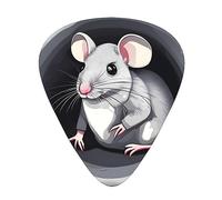 Lot de 12 médiators imprimés Mouse in the Hole - Pour guitare, basse, guitare électrique et ukulélé