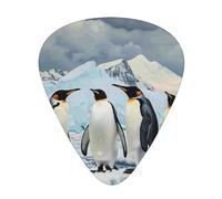 Lot de 12 médiators imprimés Penguins on the Iceberg - Confortables et polyvalents pour tous les styles de guitare et joueurs