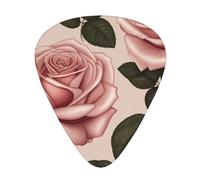 Lot de 12 médiators imprimés roses roses - Médiators fins, moyens et épais, adaptés pour guitare, basse, guitare électrique et ukulélé