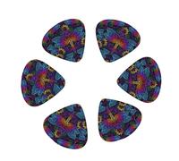 Lot de 12 médiators indiens mandalas libellules pour guitare, basse, électrique, acoustique, ukulélé, comprend des médiators fins, moyens et lourds avec boîte de rangement