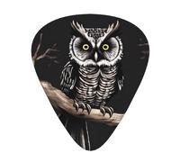 Lot de 12 médiators Late Night Owl de tailles fines, moyennes et épaisses, adaptés pour guitare électrique et divers instruments