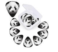 Lot de 12 médiators mignons en forme de panda noir et blanc avec boîte de rangement, 3 épaisseurs différentes en celluloïd, médiators abstraits, médiators pour guitare électrique, ukulélé, basse