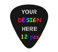 Lot de 12 médiators personnalisés, créez votre propre médiator avec votre nom, texte, image ou logo, Accessoires pour guitaristes, bassistes et joueurs de ukulélé
