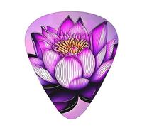 Lot de 12 médiators pour guitare acoustique, basse, électrique - Motif lotus violet