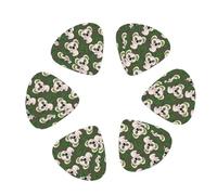 Lot de 12 médiators pour guitare acoustique électrique et acoustique avec boîte de rangement Motif koala Vert