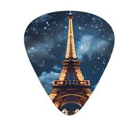 Lot de 12 médiators pour guitare acoustique et électrique Motif Tour de Paris Épaisseur mixte