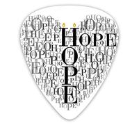 Lot de 12 médiators pour guitare avec boîte fine, mots d'espoir en forme de cœur, illustration romantique avec bougies, art numérique, coffret cadeau spécial plectres de guitare pour guitariste