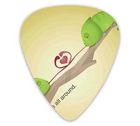 Lot de 12 médiators pour guitare avec boîte fine, reptiles sur la branche, l'amour de la Saint-Valentin est partout sur la planète Terre, coffret cadeau spécial plectres de guitare pour guitariste