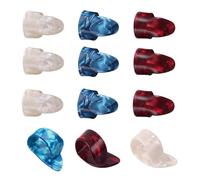 Lot de 12 médiators pour guitare en plastique et celluloïd - Protection pour doigts et pouce - Accessoires pour instruments de musique